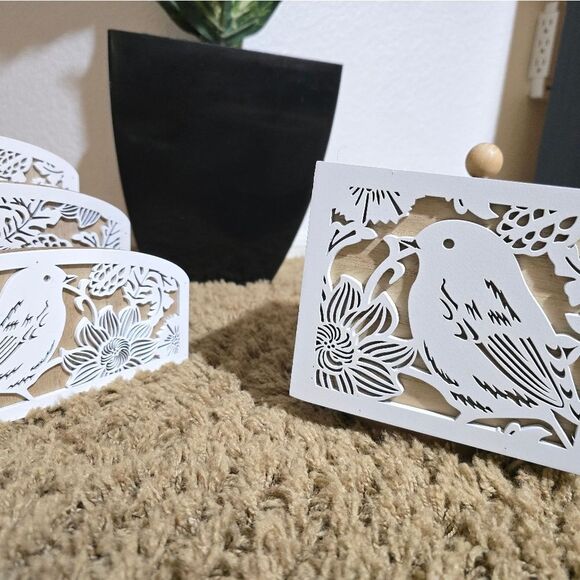 White Decorative Home Accent Set (Rotating Utensil Holder And Nabkins Holder) - Picture 3 of 13